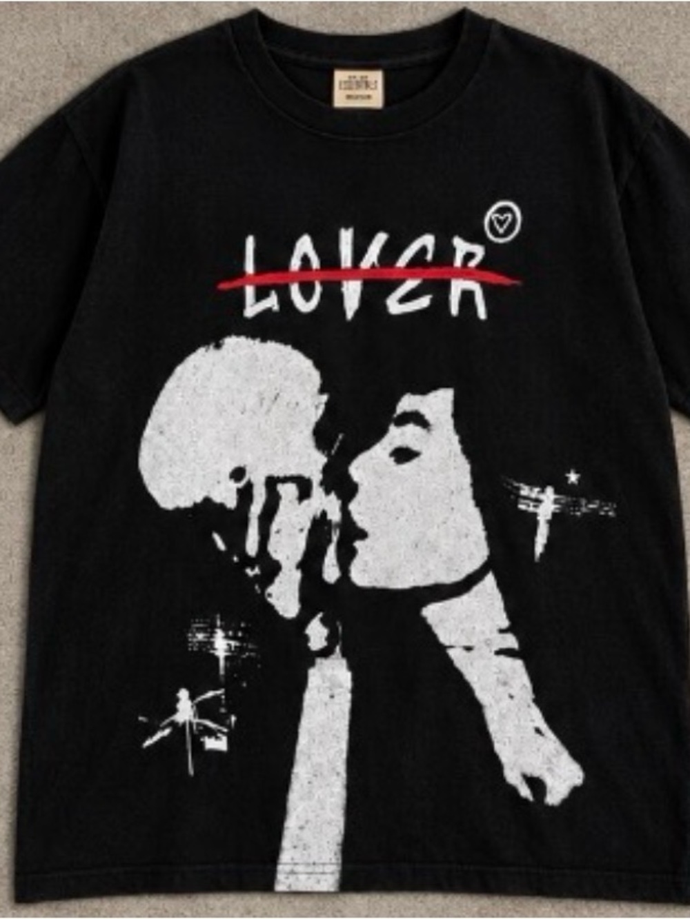 Black 'Lover' Graphic Short Sleeve Tee - Street Graphic